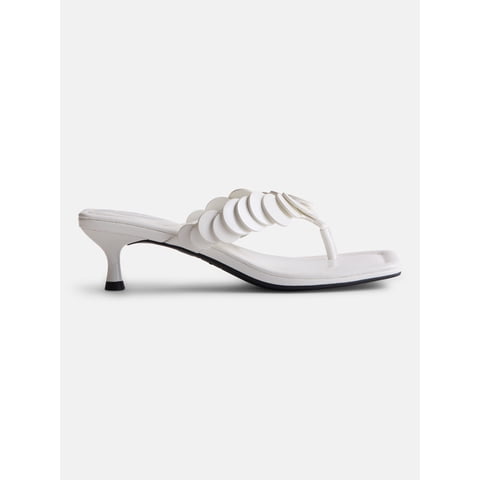 Women's Paillette Thong Kitten Heel Sandals