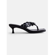 Women's Paillette Thong Kitten Heel Sandals