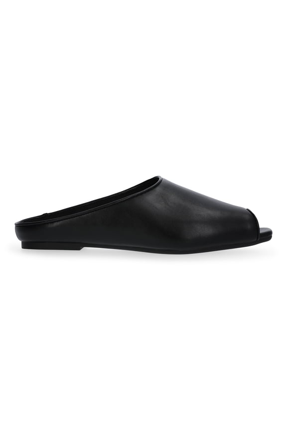 Women's Faux Leather Peep Toe Mules