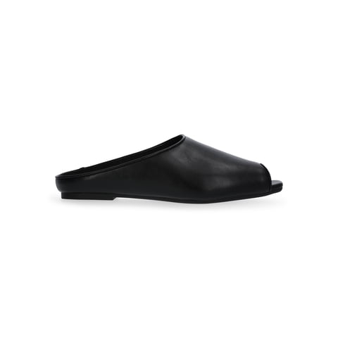 Women's Faux Leather Peep Toe Mules