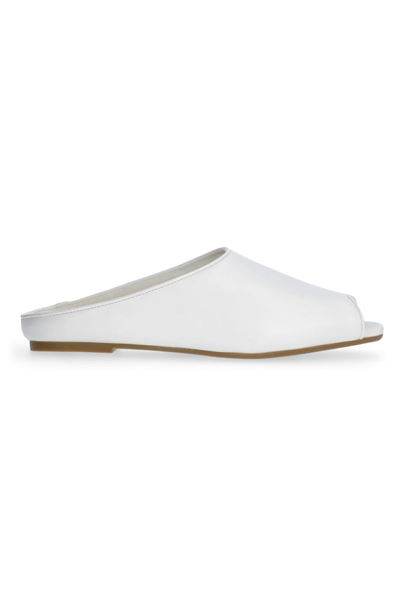 Women's Faux Leather Peep Toe Mules