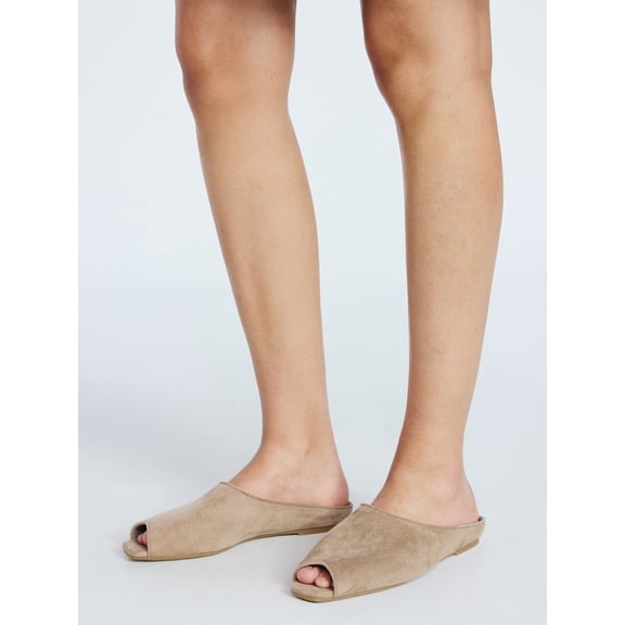 Scoop Women's Faux Leather Peep Toe Mules