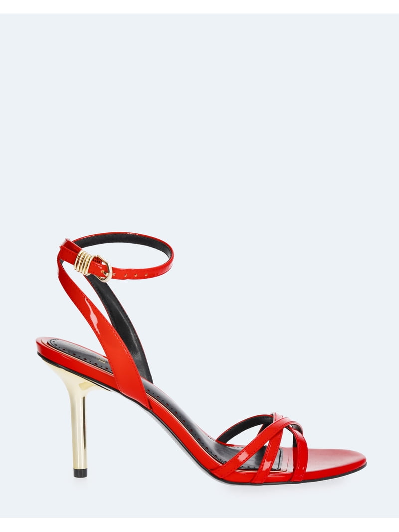 赤 ストーン付き ハイヒール prada Devil Wears Prada Scoop Collection Women's Strappy Stiletto Heels
