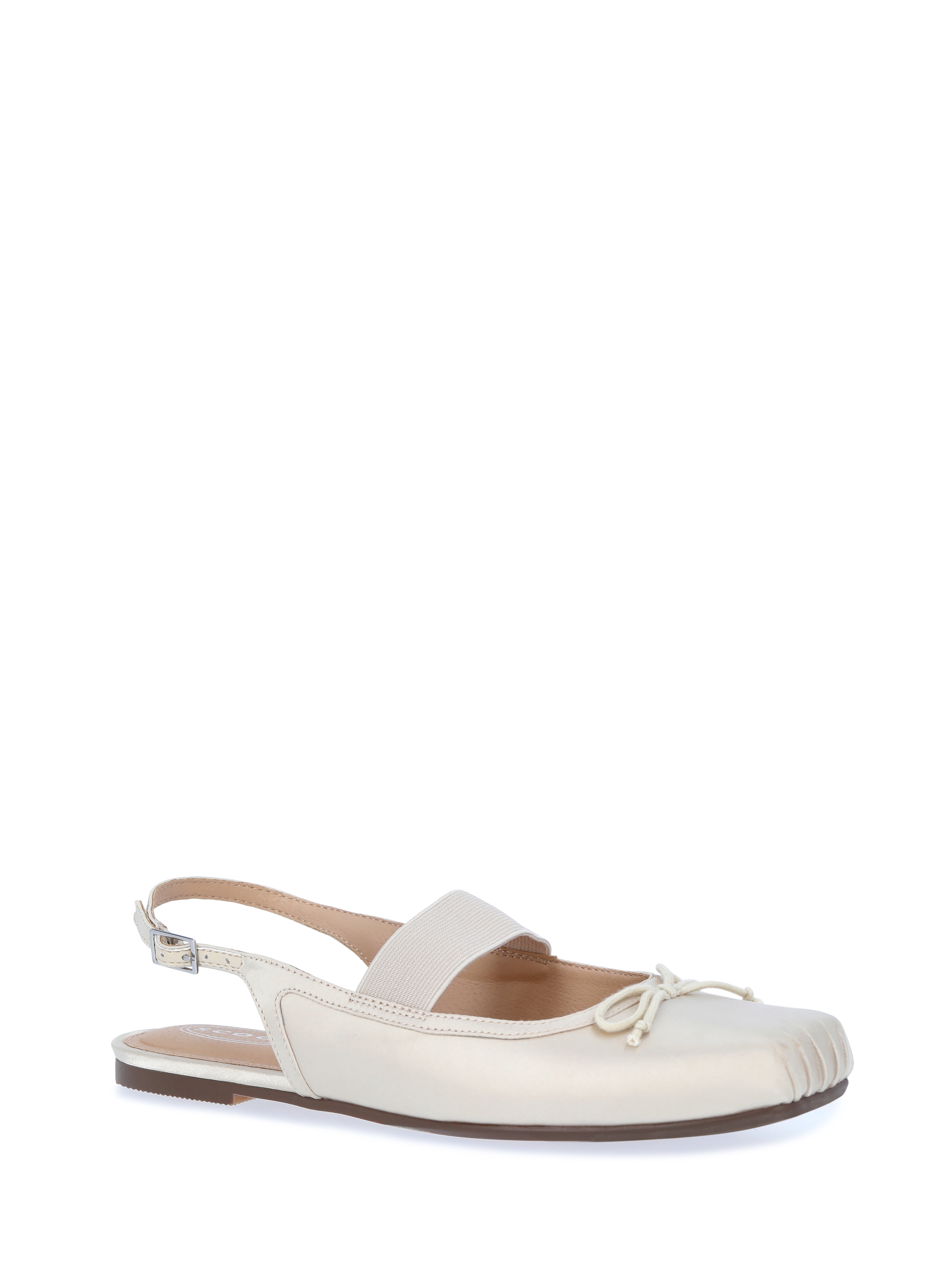 Scoop Women's Satin Slingback Mary Jane Pleated Toe Ballet Flats