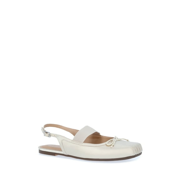 Scoop Women's Satin Slingback Mary Jane Pleated Toe Ballet Flats