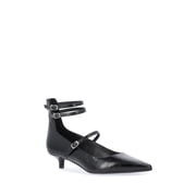 Scoop Women's Faux Leather Pointed Toe Strappy Kitten Heels