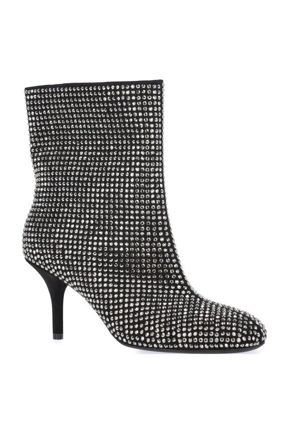Women's Rhinestone Embellished Heeled Booties