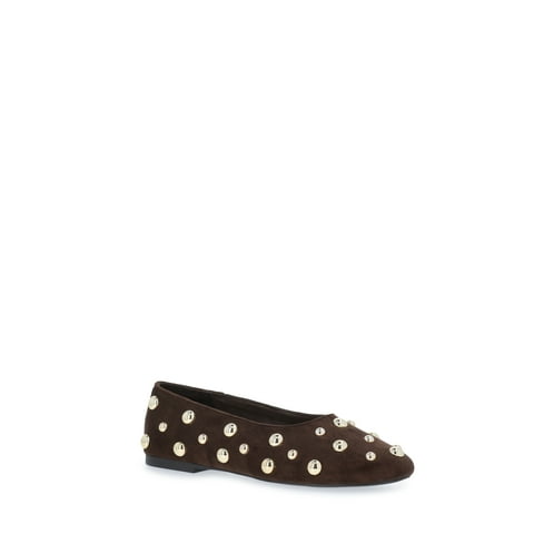 Women's Studded Faux Leather Ballet Flats