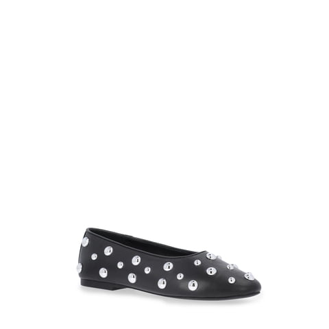 Women's Studded Faux Leather Ballet Flats