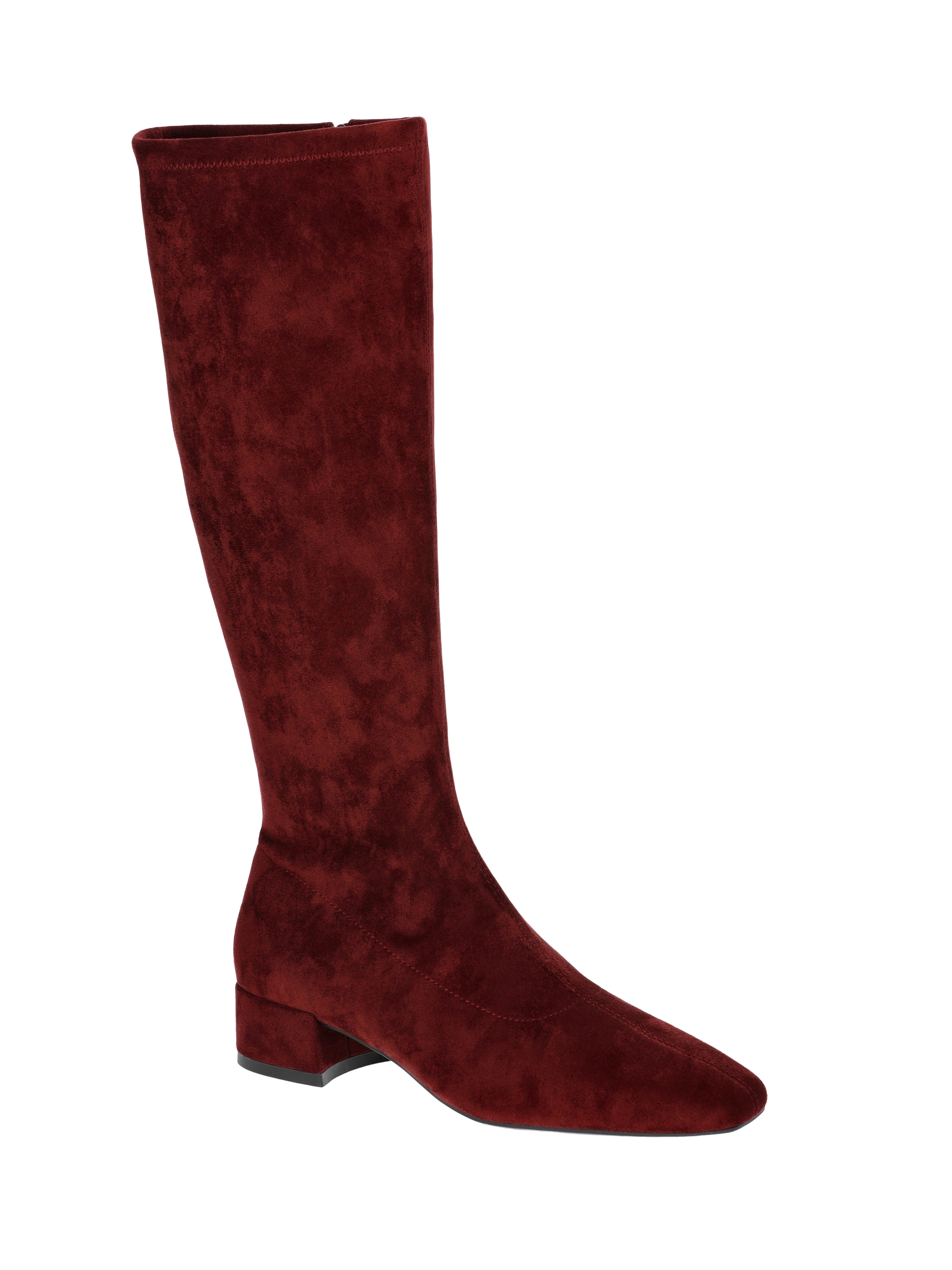 Scoop Women's Faux Suede Knee High Stretch Block Heel Boots (Wide Width Available)