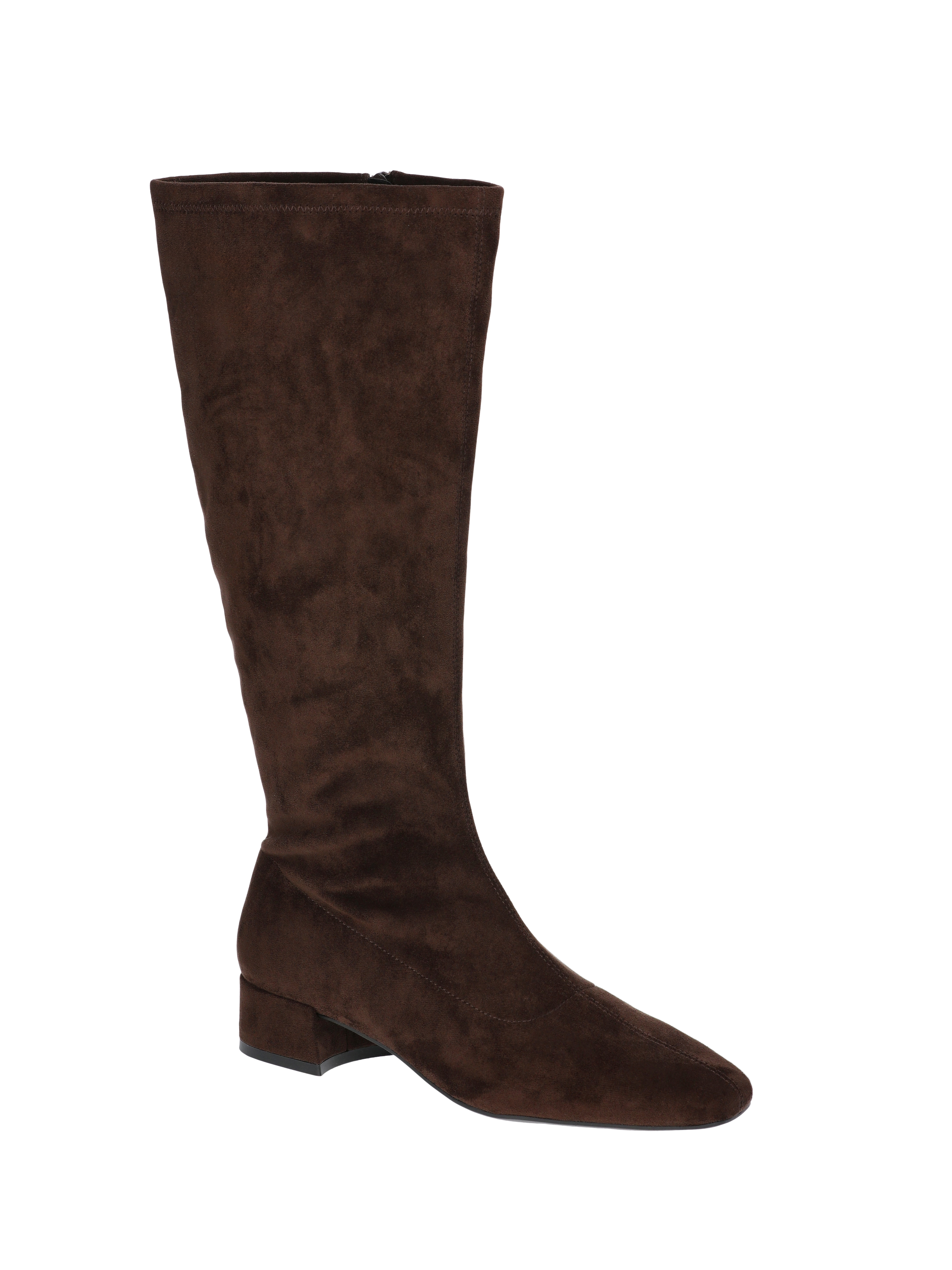 Scoop Women's Faux Suede Knee High Stretch Block Heel Boots (Wide Width Available)