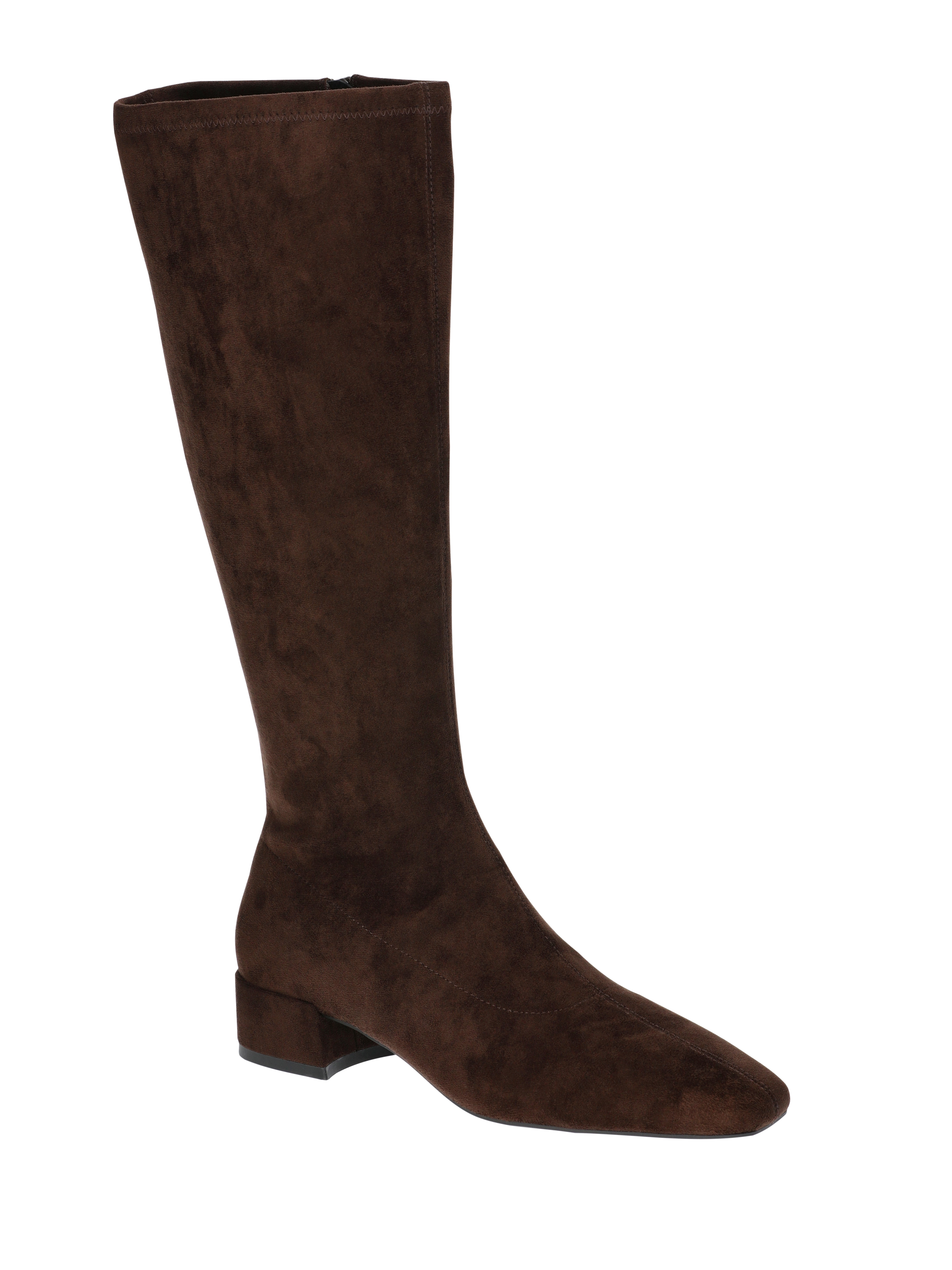 Scoop Women's Faux Suede Knee High Stretch Block Heel Boots (Wide Width Available)