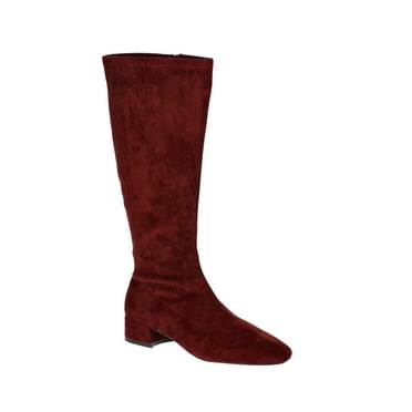 Scoop Women's Faux Suede Knee High Stretch Block Heel Boots (Wide Width Available)