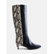 Scoop Women’s Two Tone Kitten Heel Knee High Boot Wide Width Available