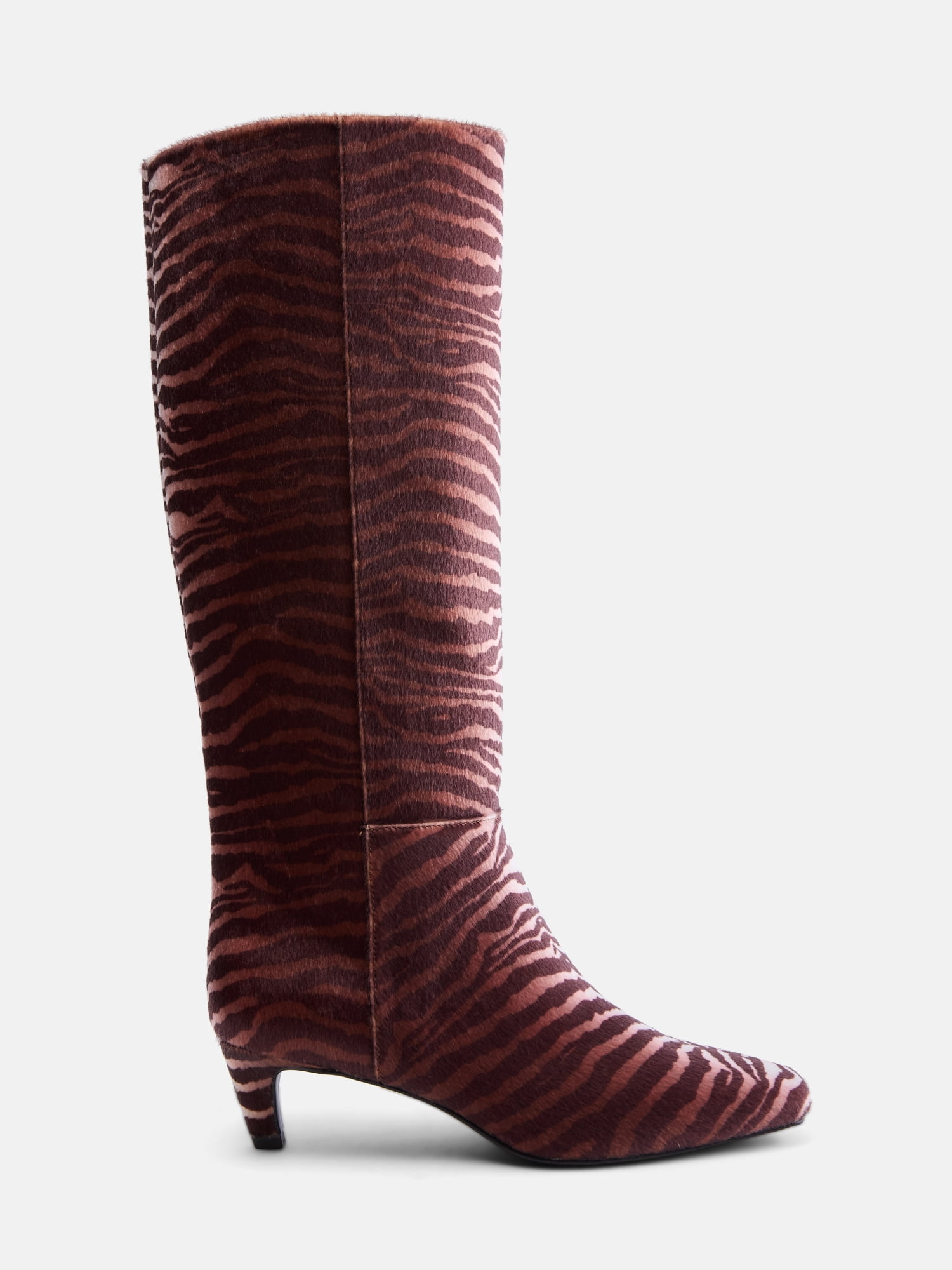 Scoop Women’s Two Tone Kitten Heel Knee High Boots, Wide Width Available