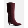 thumbnail image 1 of Scoop Women’s Two Tone Kitten Heel Knee High Boots, Wide Width Available, 1 of 7