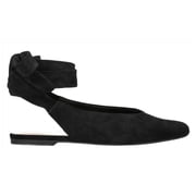 Women's Faux Suede Ankle Wrap Ballet Flats