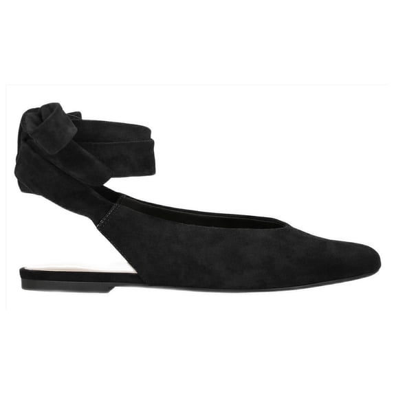 Scoop Women's Faux Suede Ankle Wrap Ballet Flats