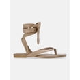 thumbnail image 1 of Scoop Women's Faux Suede Ankle Wrap Flat Sandals, 1 of 7