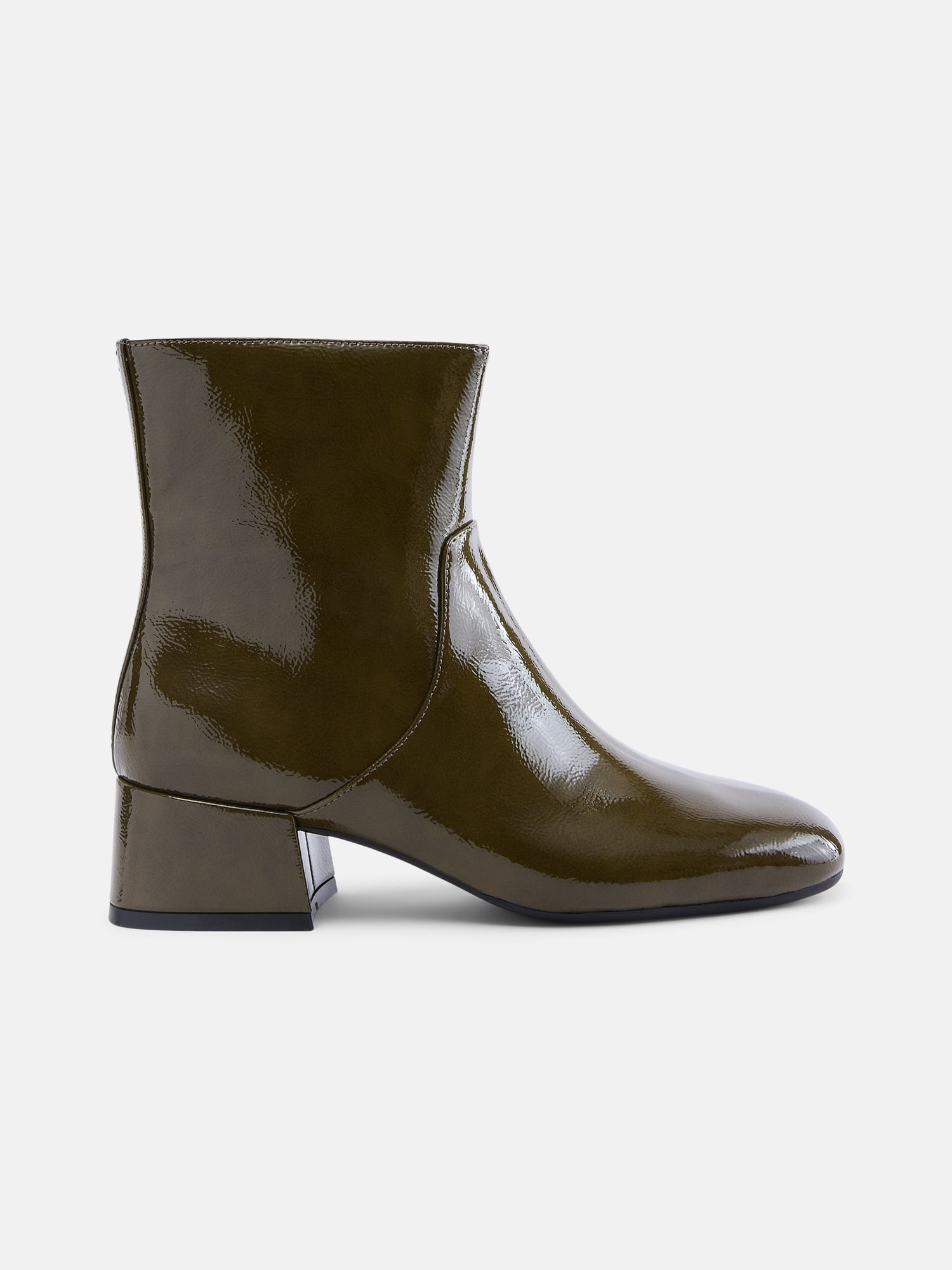 Scenario Women's Faux Leather Ankle Booties with Block Heel