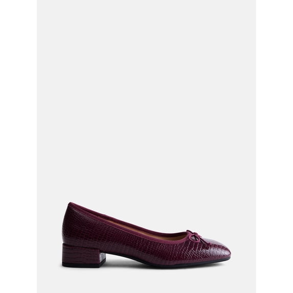Scenario Women's Low Heel Faux Croc Ballet Flats