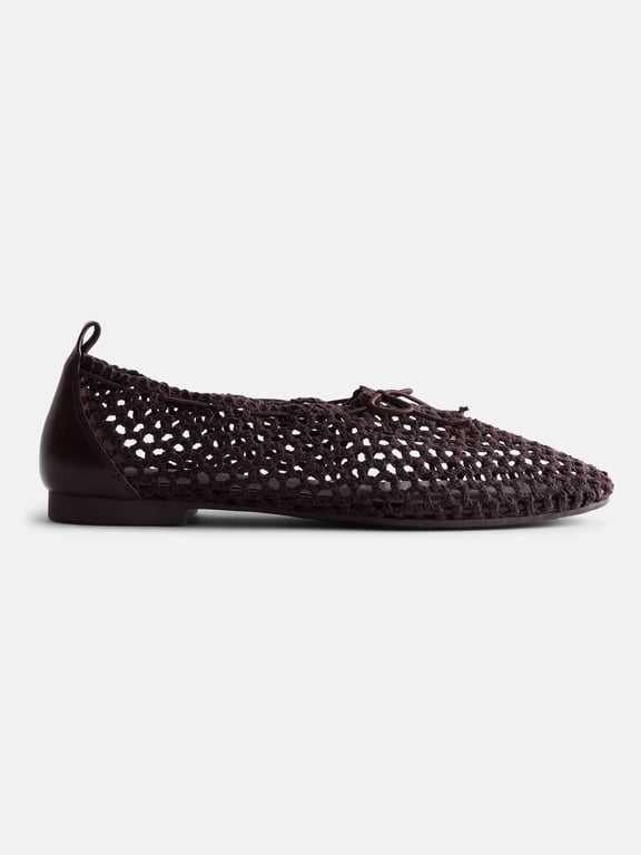 Women's Knit Bow Ballet Flats