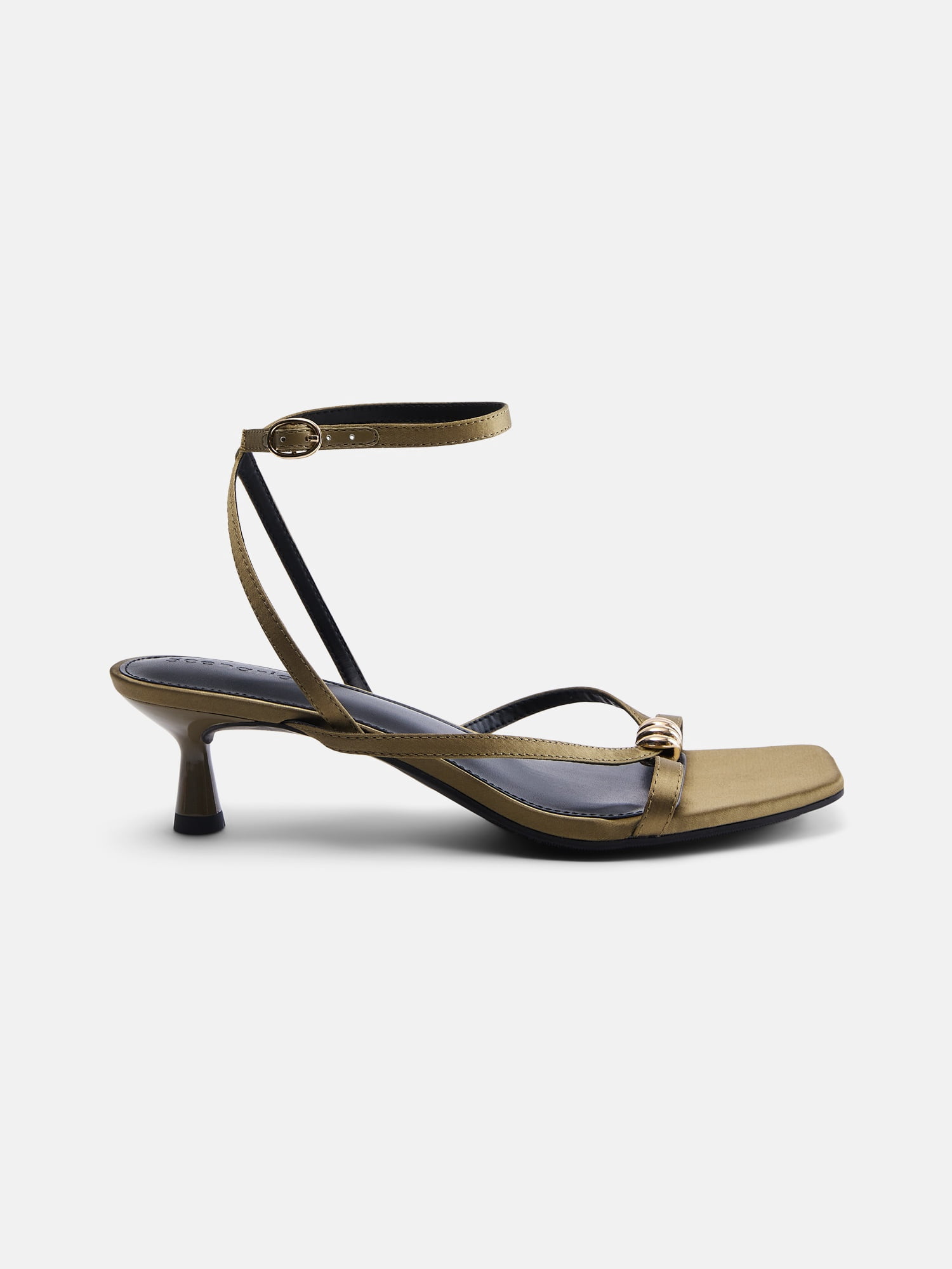 Scenario Women's Strappy Heels with Metal Ornament