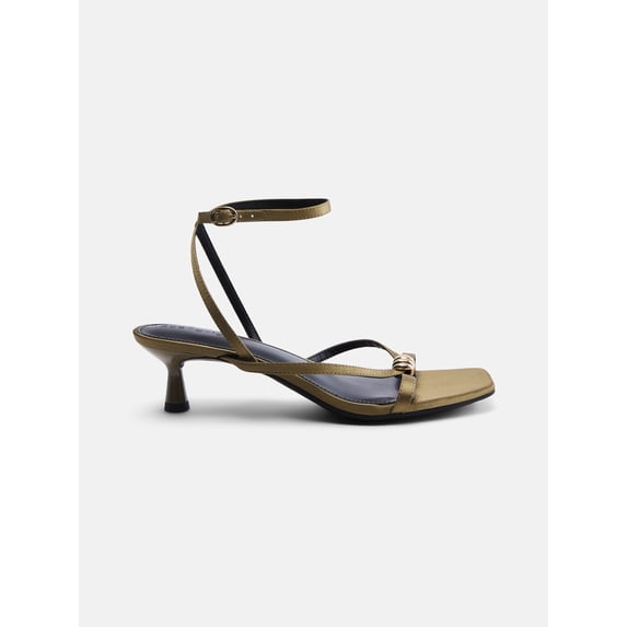 Scenario Women's Strappy Heels with Metal Ornament