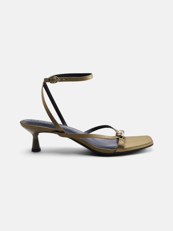Women's Strappy Heels with Metal Ornament