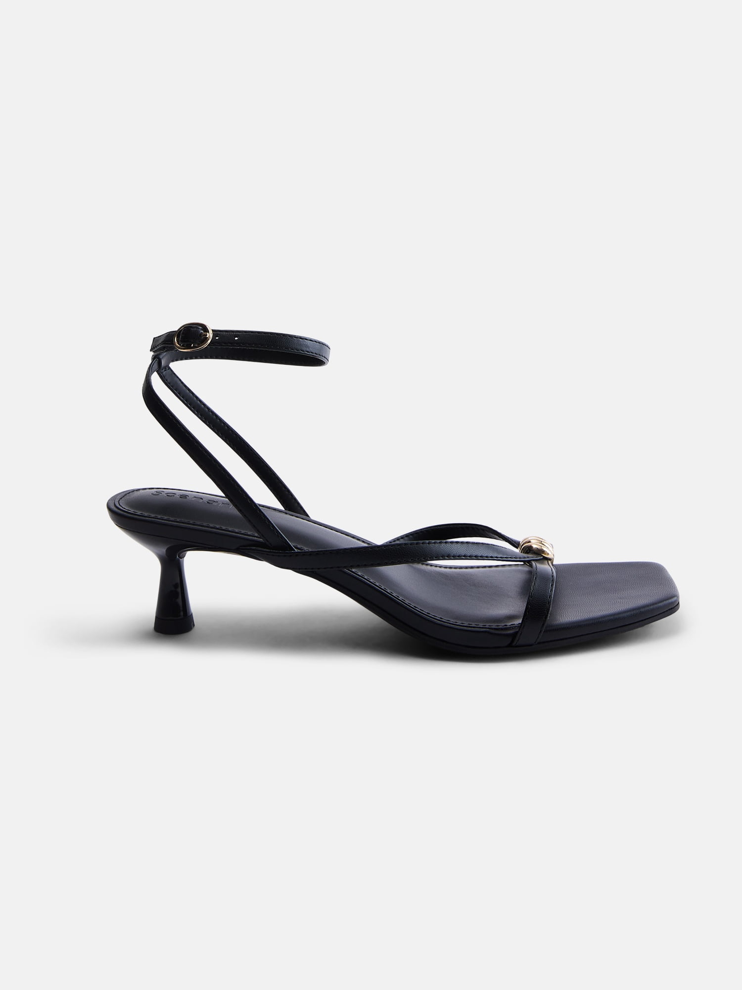 Scenario Women's Strappy Heels with Metal Ornament