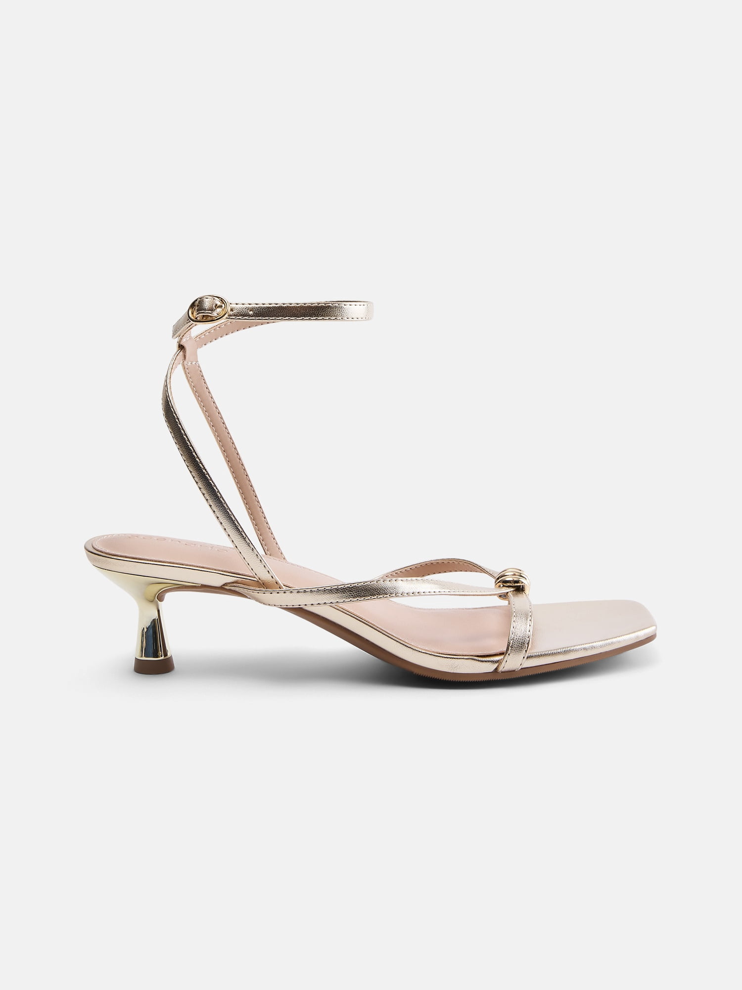 Scenario Women's Strappy Heels with Metal Ornament