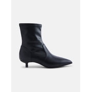 Women's Stretch Kitten Heel Faux Leather Booties