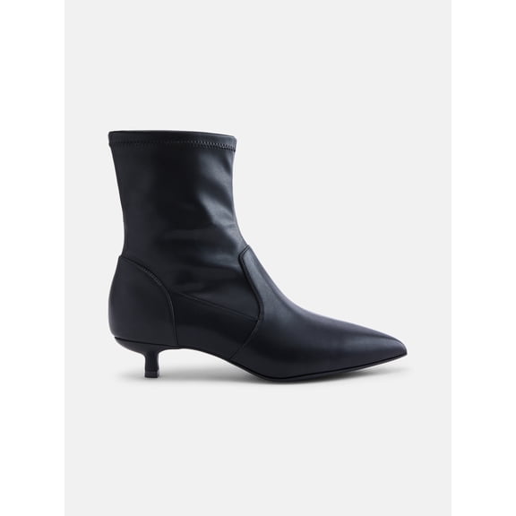 Scenario Women's Stretch Kitten Heel Faux Leather Booties