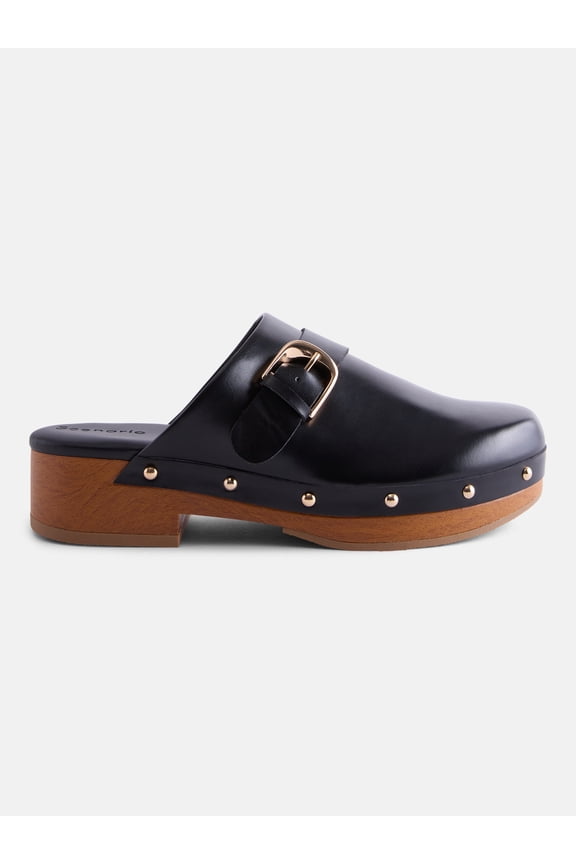 Women's Studded Faux Leather Platform Clogs