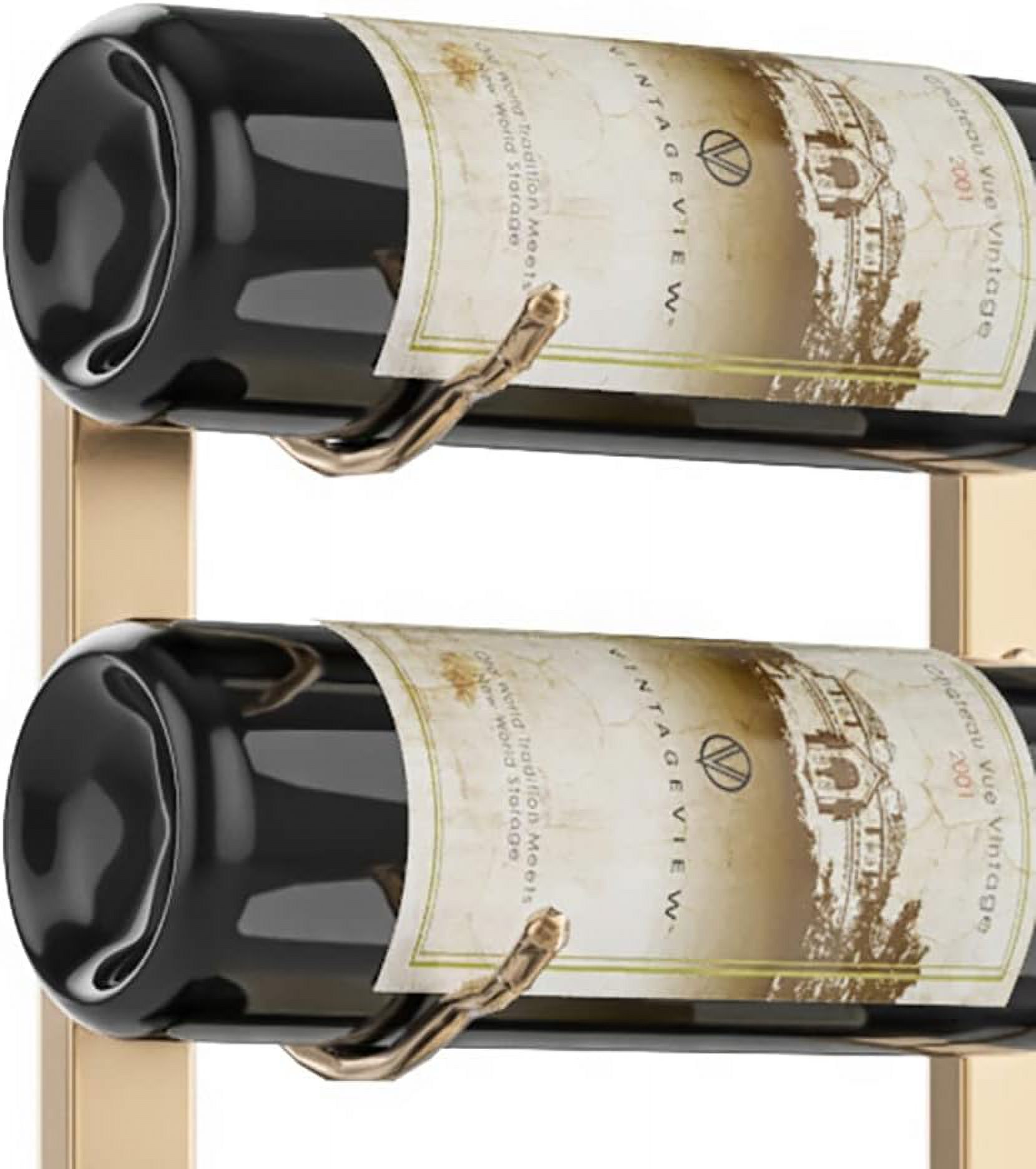 W Series Luxe Wine Rack 6 Single Depth, Metal Wall Mounted Wine Rack