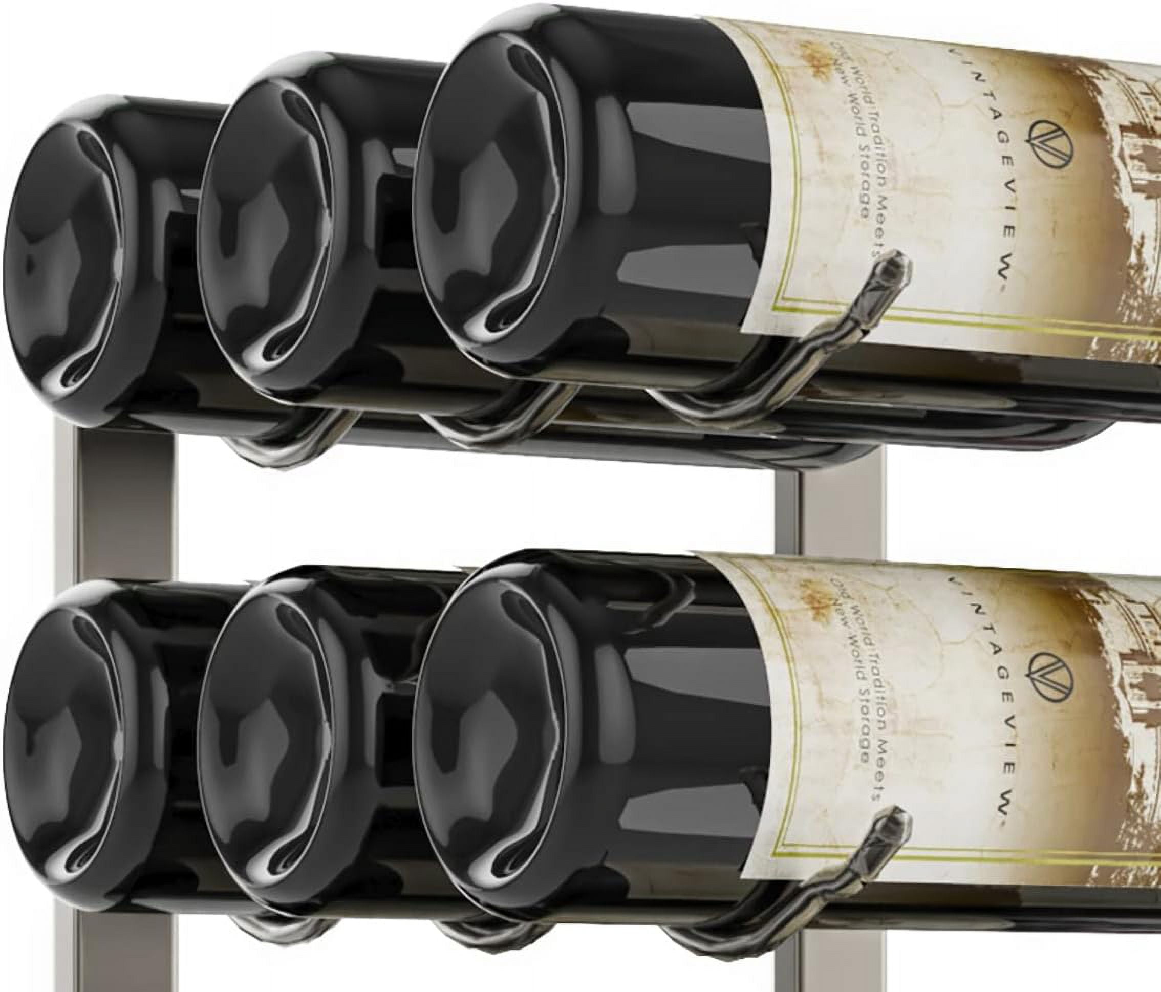 W Series Luxe Wine Rack 6 Triple Depth, Metal Wall Mounted Wine Rack Modern, Easy Access