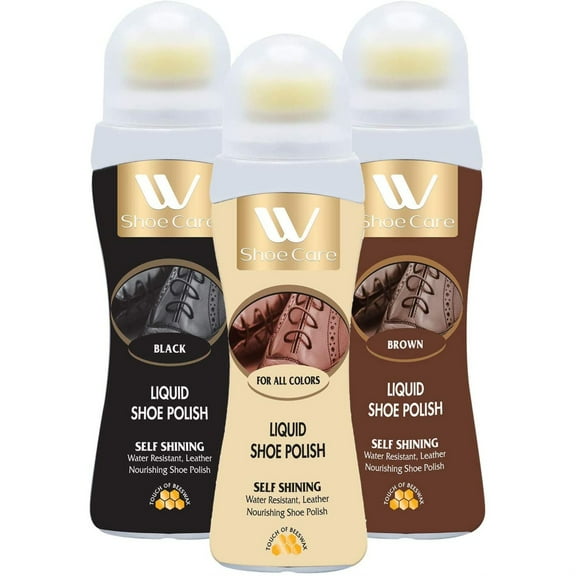 W Shoe Care Liquid Shoe Polish, 3 Pack