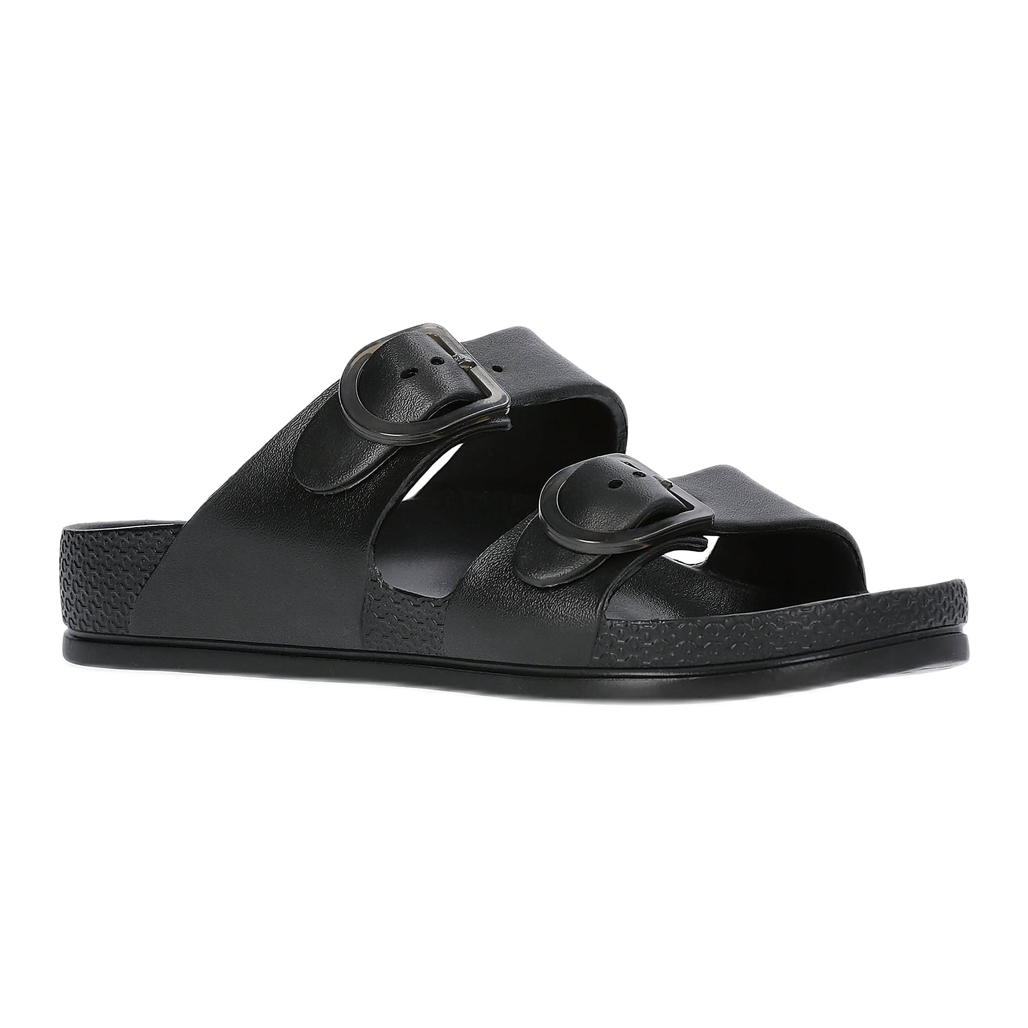 Time and Tru Women's Double Buckle EVA Slide Sandals