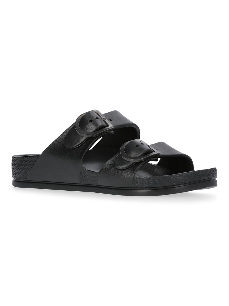 Time and Tru Women's Double Buckle EVA Slide Sandals - Walmart.com