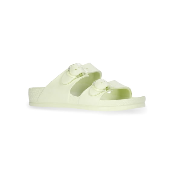 Time and Tru Women's Double Buckle EVA Slide Sandals