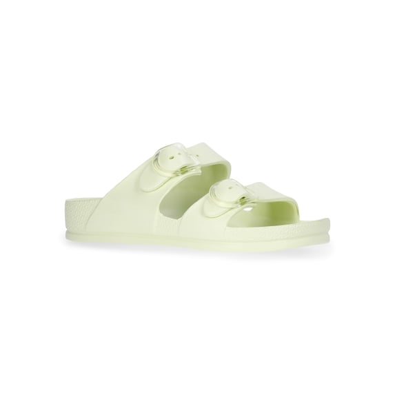 Time and Tru Women's Double Buckle EVA Slide Sandals