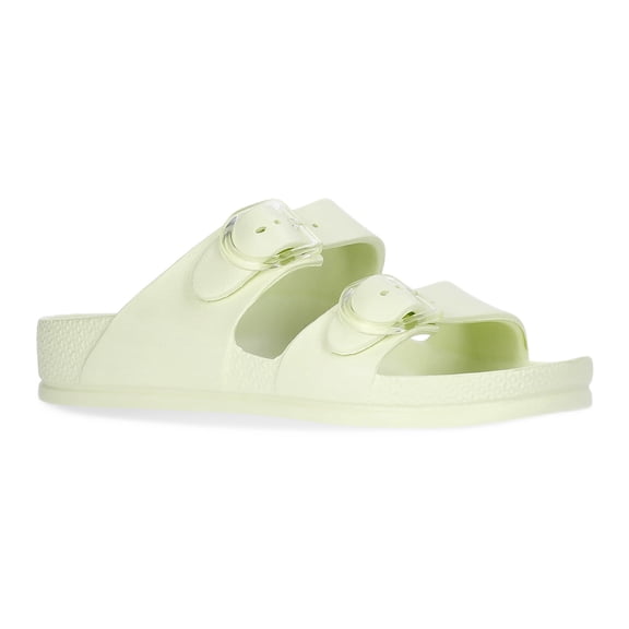 Time and Tru Women's Double Buckle EVA Slide Sandals