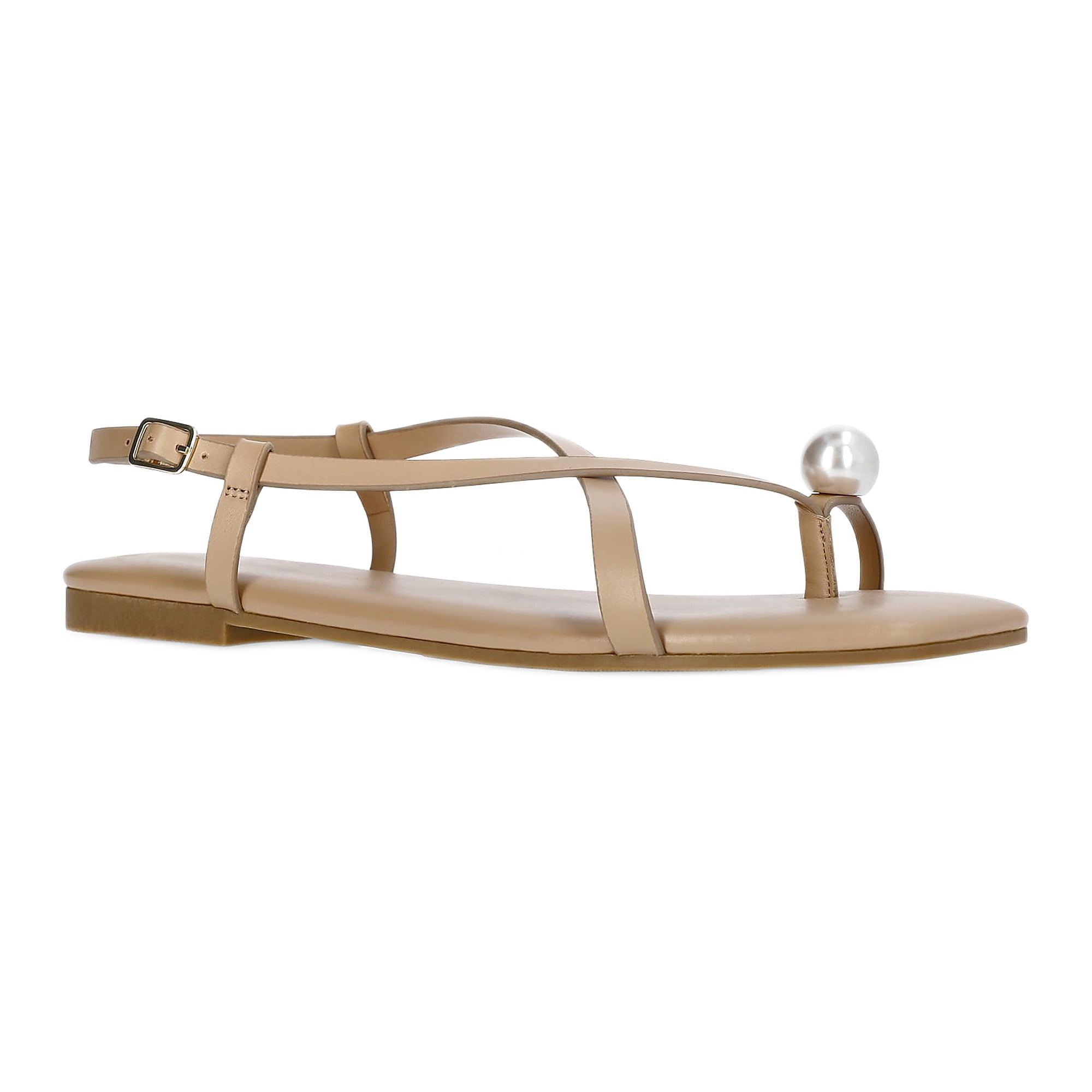Time and Tru Women's Embellished Toe Ring Sandals