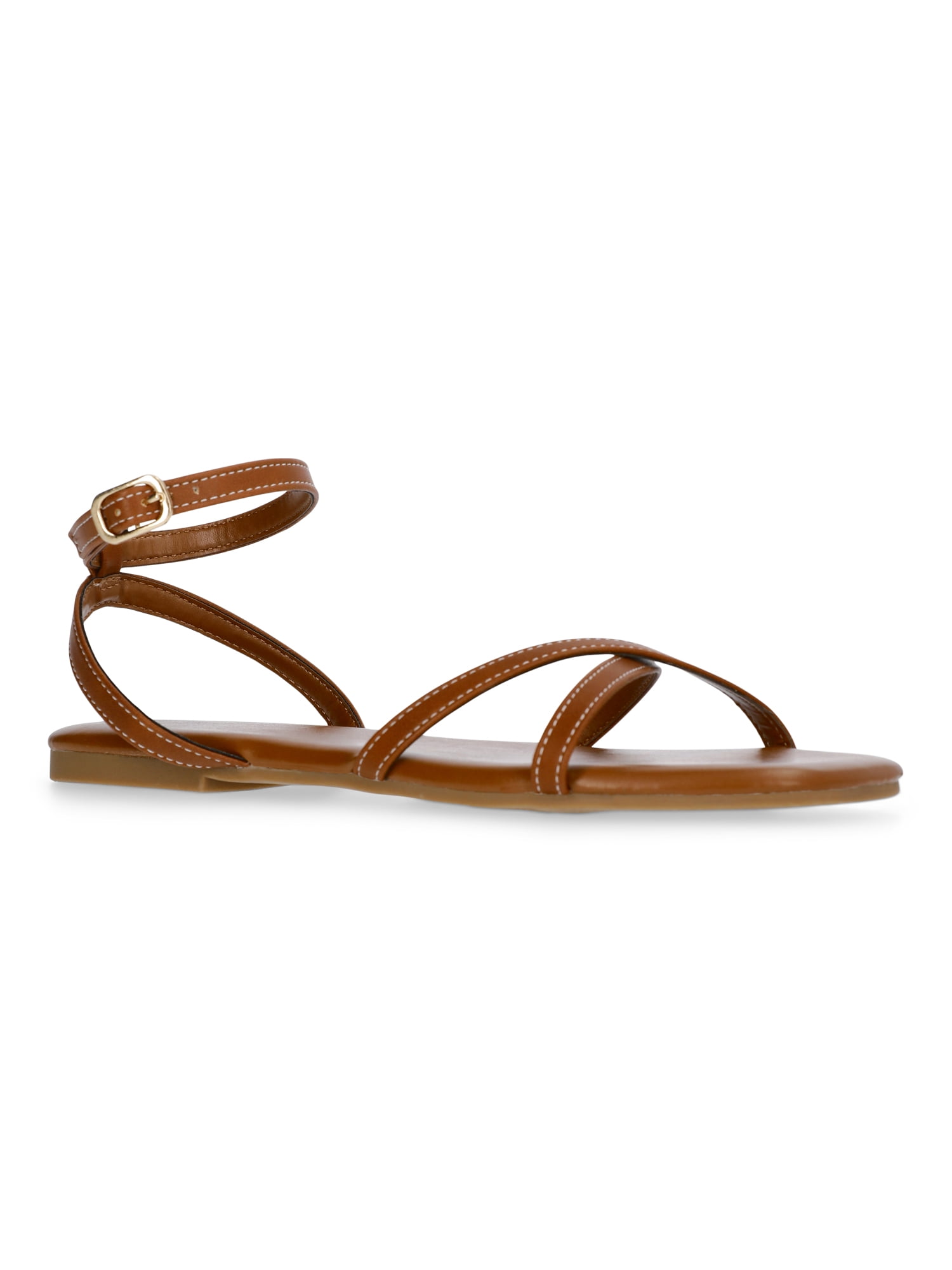 Time and Tru Women's Strappy Flat Sandals