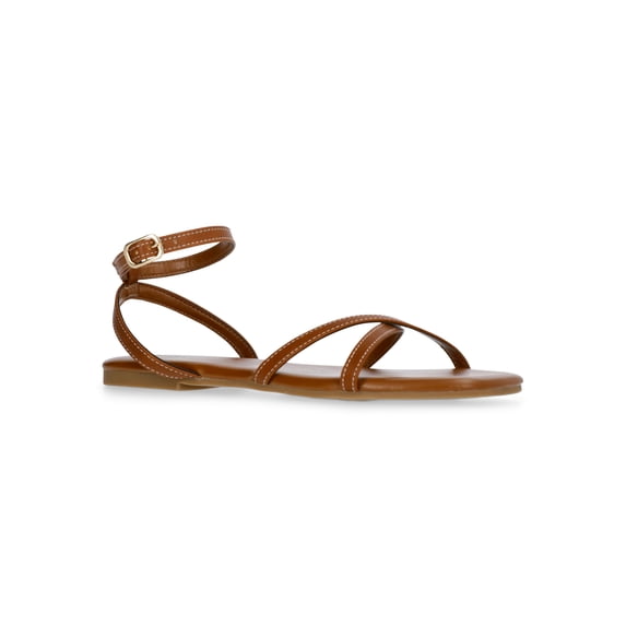 Time and Tru Women's Strappy Flat Sandals