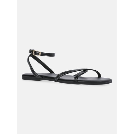 Time and Tru Women's Strappy Flat Sandals