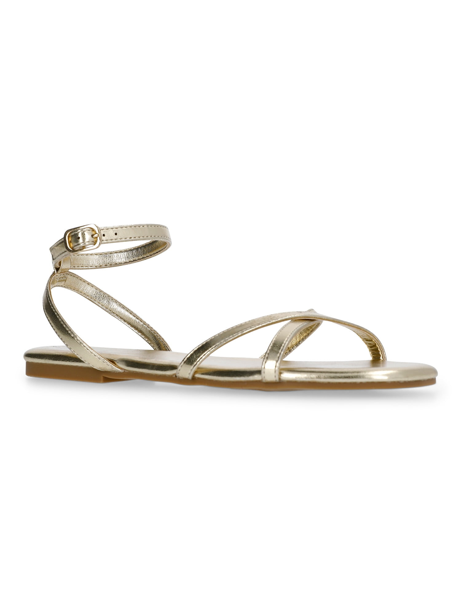 Time and Tru Women's Strappy Flat Sandals