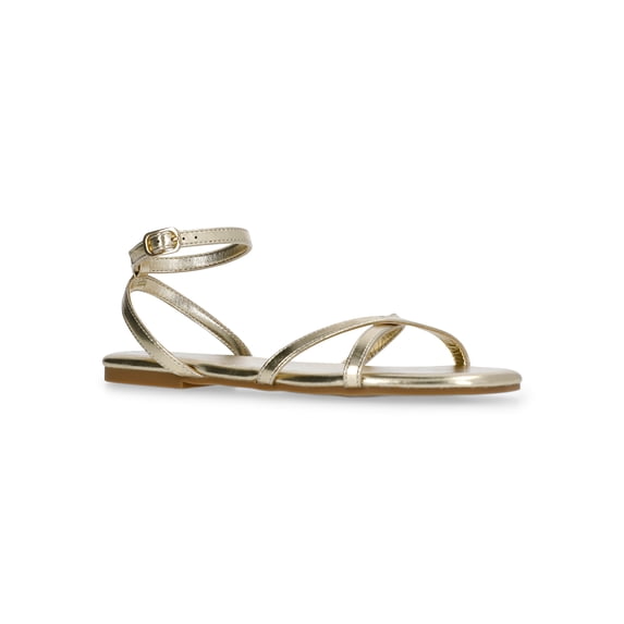 Time and Tru Women's Strappy Flat Sandals