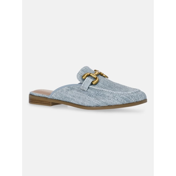 Time and Tru Women's Buckle Loafer Mules