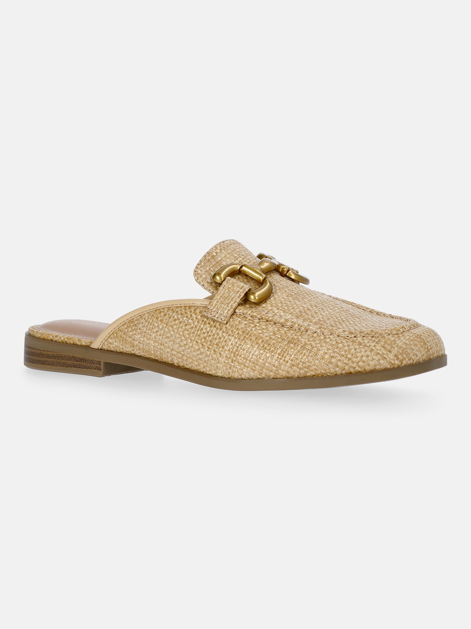 Time and Tru Women's Buckle Loafer Mules